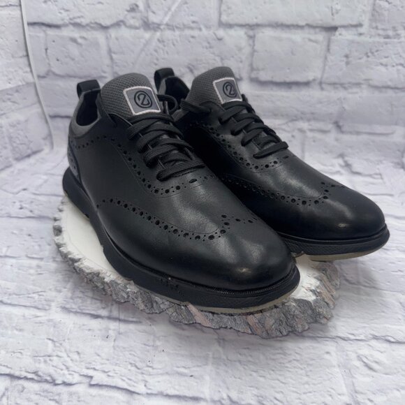 Cole Haan Men's 4.ZERØGRAND Wingtip Oxford Shoes Sz 13M Black Leather - Picture 1 of 12